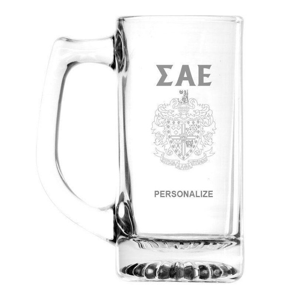  Sigma Alpha Epsilon Glass Engraved 25 Ounce Mug 