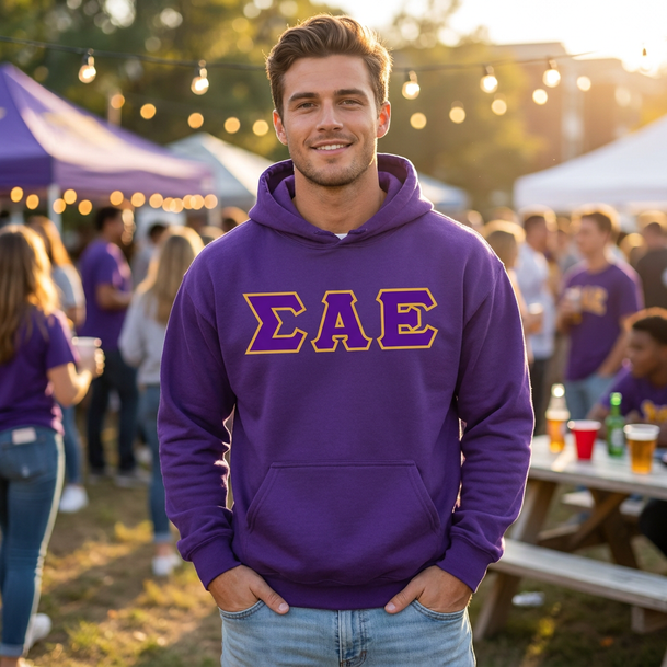 Sigma Alpha Epsilon Letters Hooded Sweatshirt - Best Value