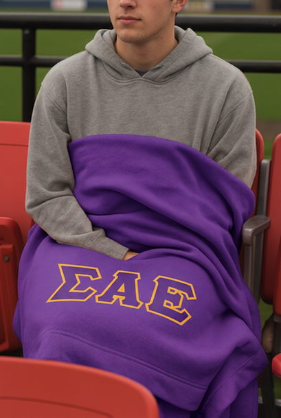 DISCOUNT-Sigma Alpha Epsilon Twill Sweatshirt Blanket