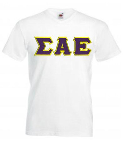  DISCOUNT- Sigma Alpha Epsilon Lettered V-Neck T-Shirt 