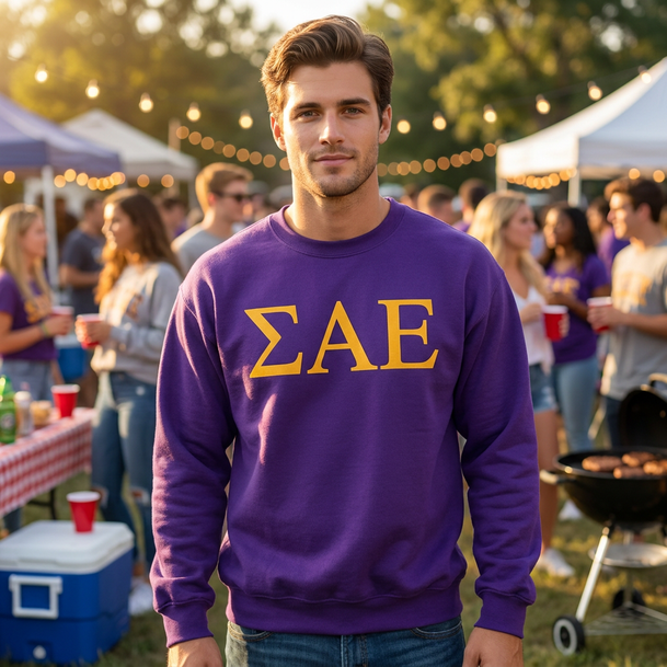 Sigma Alpha Epsilon Lettered World Famous Greek Crewneck