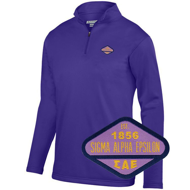 DISCOUNT-Sigma Alpha Epsilon Woven Emblem Wicking Fleece Pullover