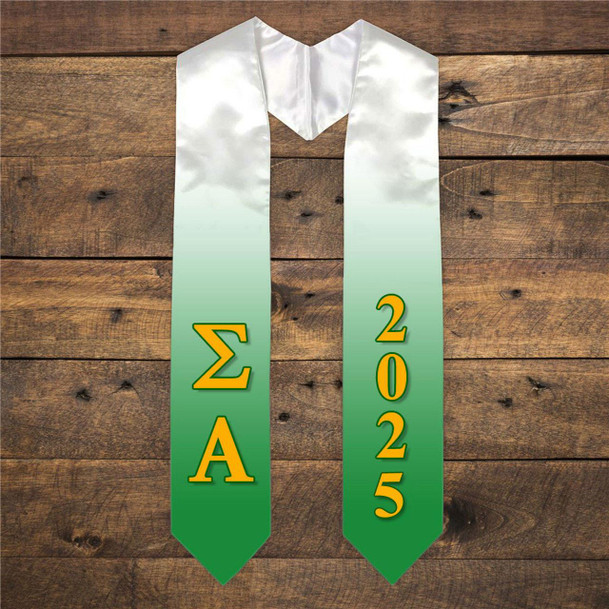 Sigma Alpha Extra Fancy Greek Graduation Stole W Year