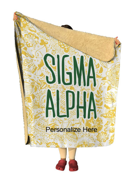 Sigma Alpha Floral Sherpa Lap Blanket