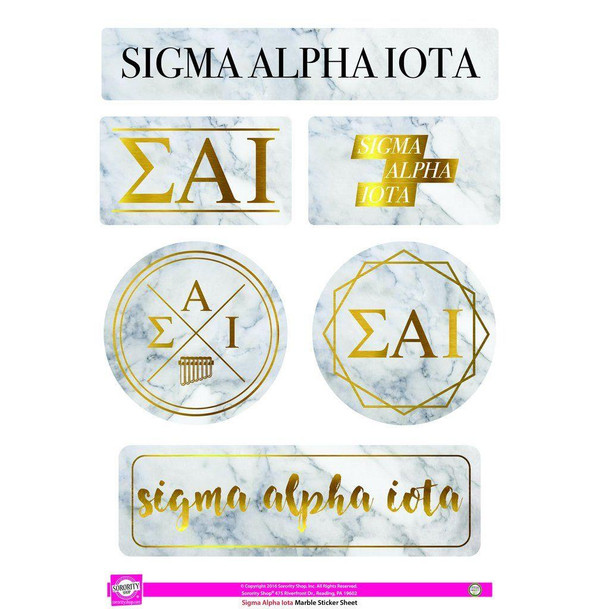 Sorority Shop Sigma Alpha Iota Marble Sticker Sheet 