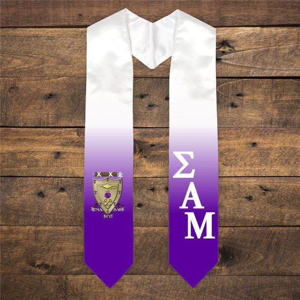 Sigma Alpha Mu Extra Fancy Diagonal Greek Graduation Stole W Crest 