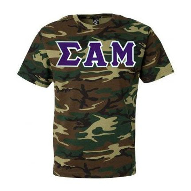 DISCOUNT- Sigma Alpha Mu Lettered Camouflage T-Shirt