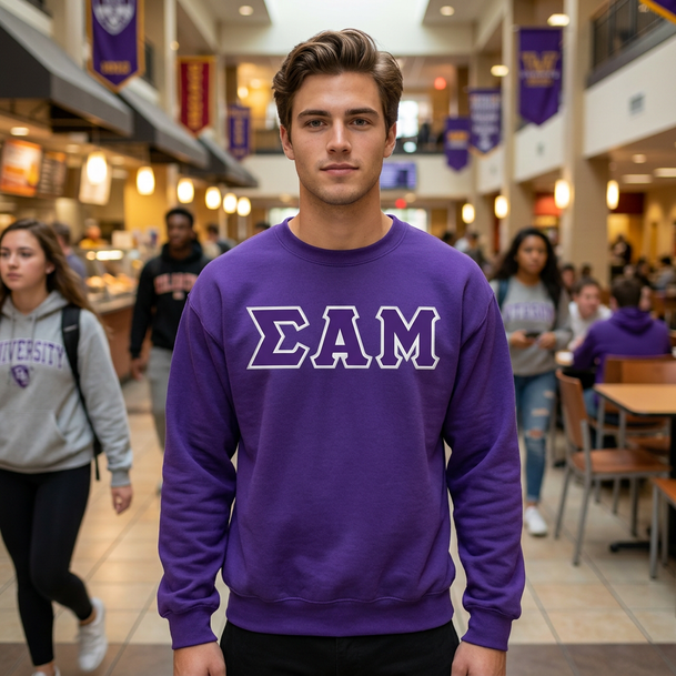 DISCOUNT Sigma Alpha Mu Lettered Crewneck - Best Value