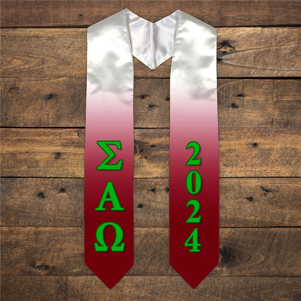 Sigma Alpha Omega Extra Fancy Greek Graduation Stole W Year