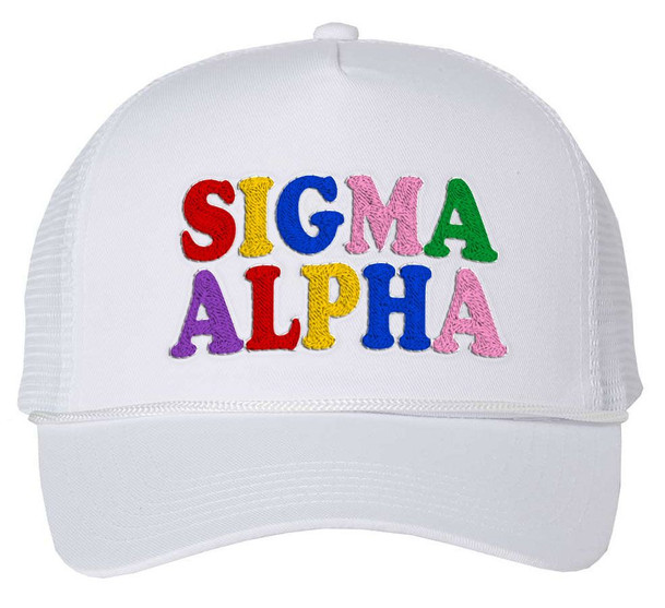 Sigma Alpha Rainbow Trucker Hat