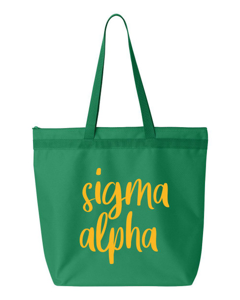 Sigma Alpha Script Tote Bag