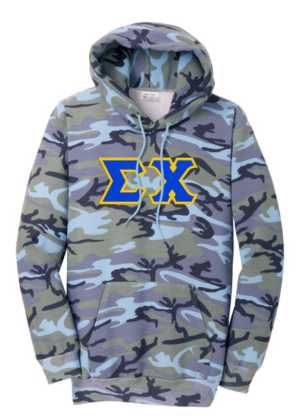  DISCOUNT-Sigma Chi Camo Pullover Hooded Sweatshirt 