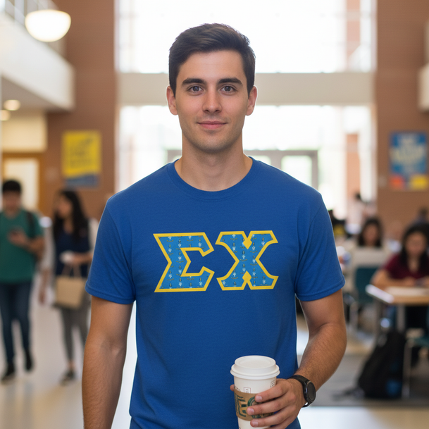 Sigma Chi Fraternity Crest - Shield Twill Letter Tee