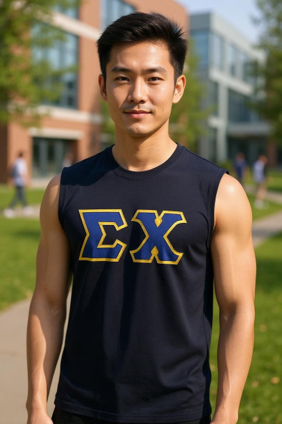 DISCOUNT- Sigma Chi Lettered Sleeveless Tees