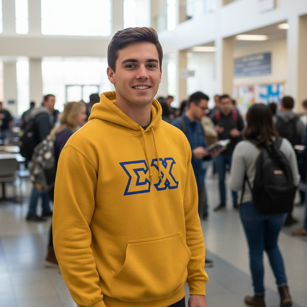 Sigma Chi Custom Twill Hooded Sweatshirt