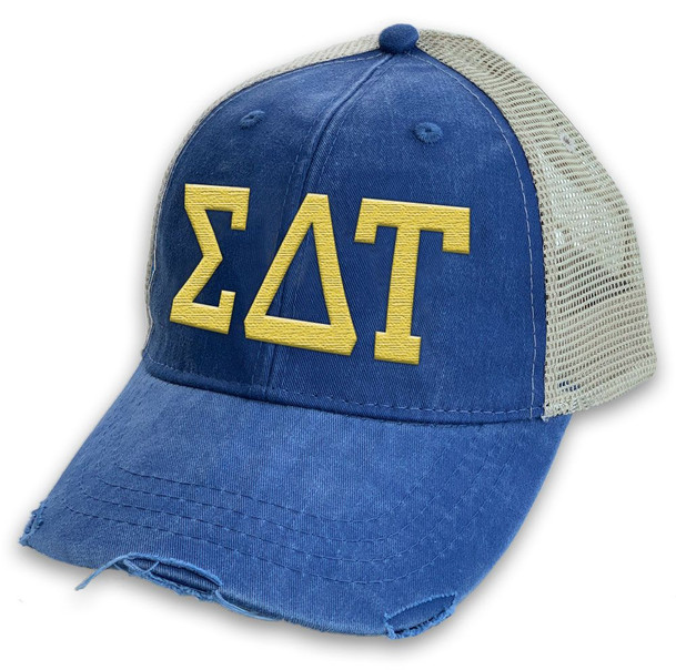 Sigma Delta Tau Distressed Trucker Hat