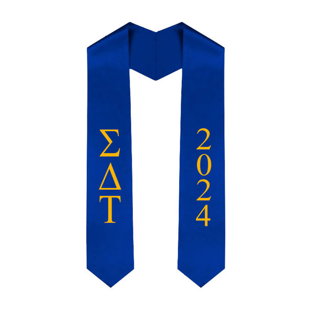 Sigma Delta Tau Greek Lettered Graduation Sash Stole With Year - Best Value