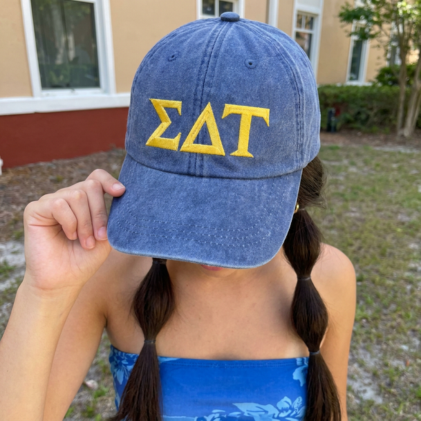 Sigma Delta Tau Lettered Premium Pastel Hat