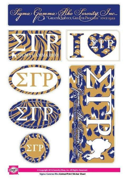Sorority Shop Sigma Gamma Rho Animal Print Stickers 