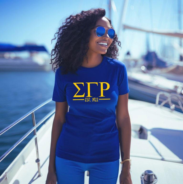  Sigma Gamma Rho Custom Greek Lettered Short Sleeve T-Shirt 