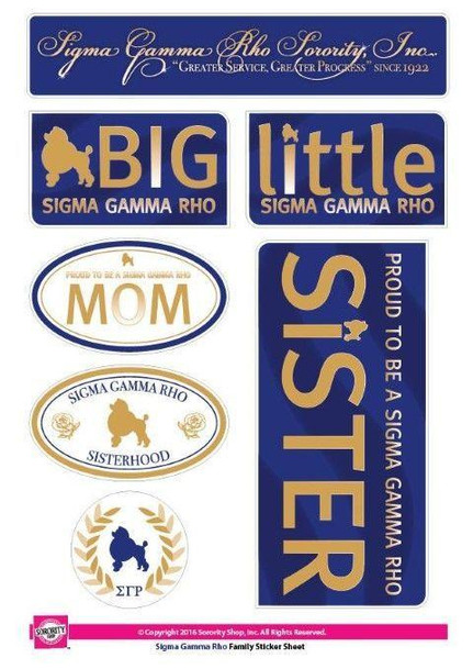 Sorority Shop Sigma Gamma Rho Family Stickers 