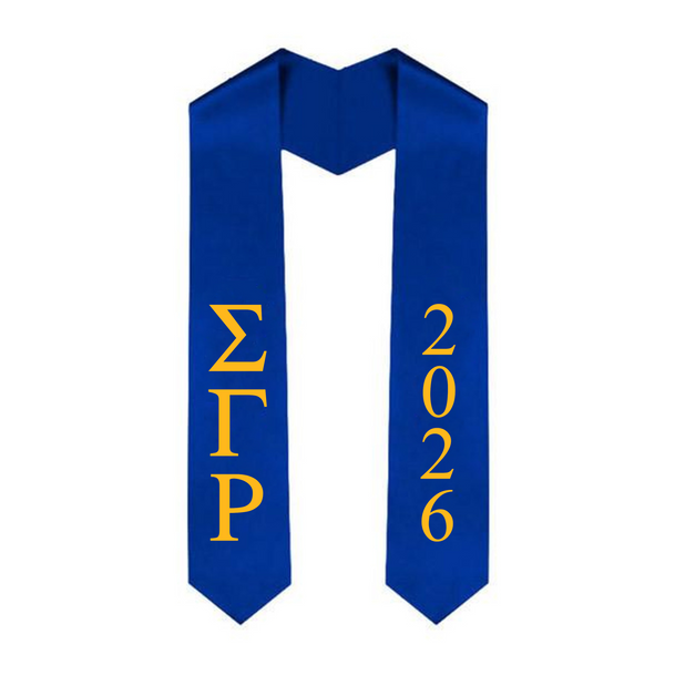 Sigma Gamma Rho Greek Lettered Graduation Sash Stole With Year - Best Value