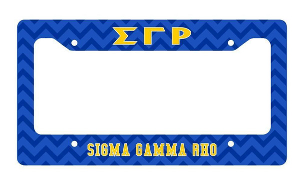 Sigma Gamma Rho Chevron License Plate Frame