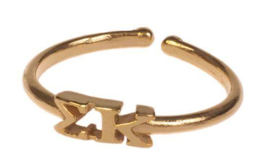 Chic Greek- Shawn Paul Sigma Kappa Adjustable Letter Ring 