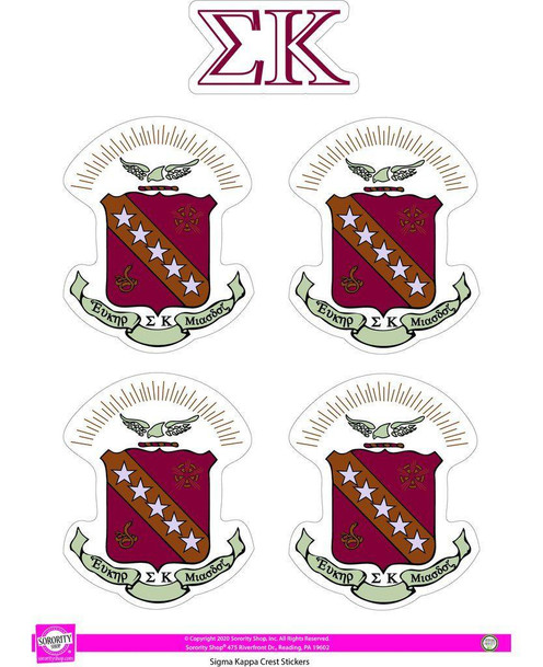 Sorority Shop Sigma Kappa Crest Sticker Sheet 