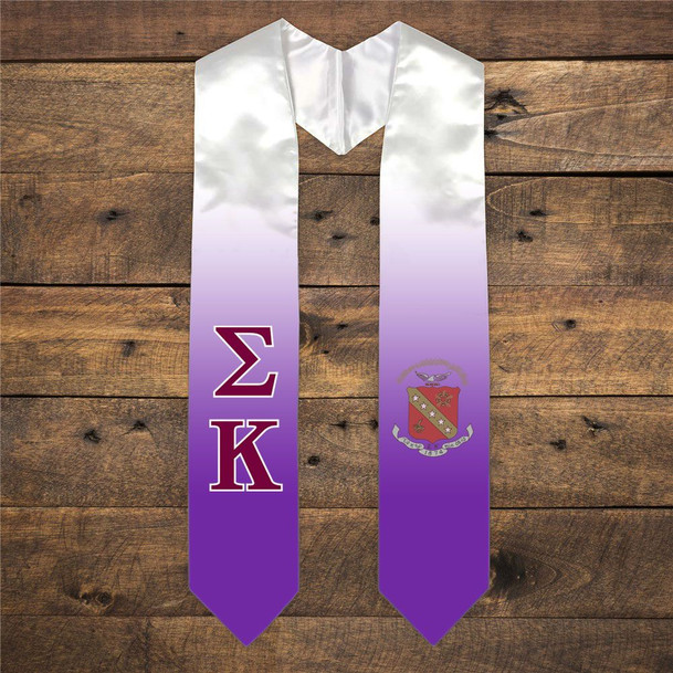 Sigma Kappa Extra Fancy Simple Greek Graduation Stole W Crest