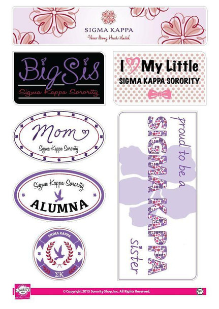 Sorority Shop Sigma Kappa Family Sticker Sheet 