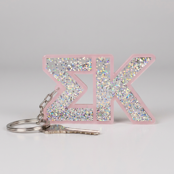 Sigma Kappa Glitter Keychain