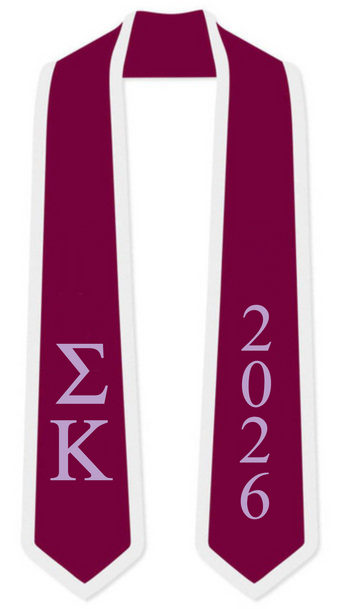 Sigma Kappa Graduation Sash Stole w/ Year