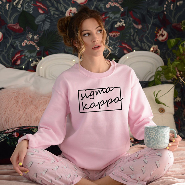 Sigma Kappa Script Box Crewneck Sweatshirt