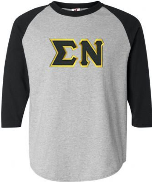 DISCOUNT- Sigma Nu Lettered Raglan T-Shirt