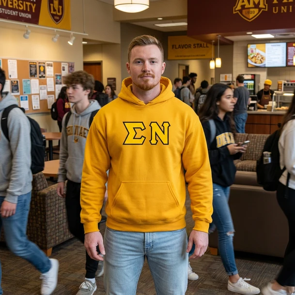 Sigma Nu Custom Twill Hooded Sweatshirt