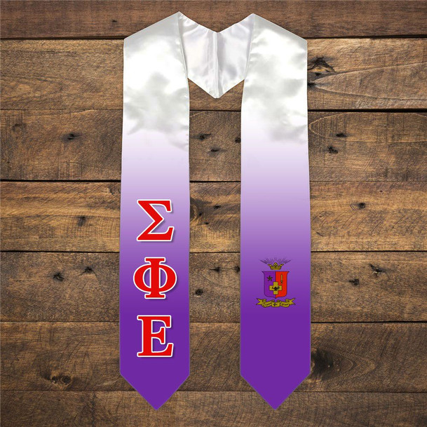 Sigma Phi Epsilon Extra Fancy Simple Greek Graduation Stole W Crest