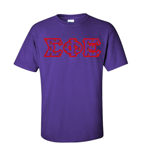  Sigma Phi Epsilon Fraternity Crest - Shield Twill Letter Tee 