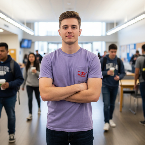 Sigma Phi Epsilon Greek Letter Comfort Colors Pocket Tee