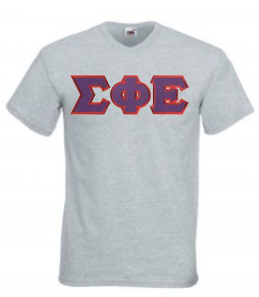 DISCOUNT- Sigma Phi Epsilon Lettered V-Neck T-Shirt