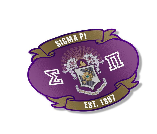  Sigma Pi Banner Crest - Shield Decal 