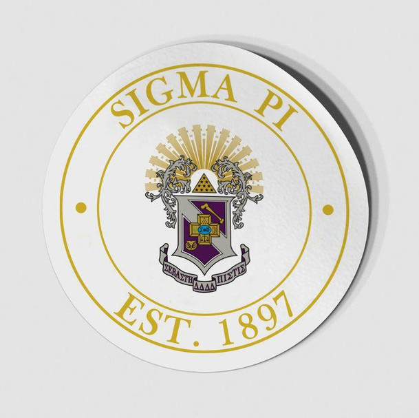  Sigma Pi Circle Crest - Shield Decal 