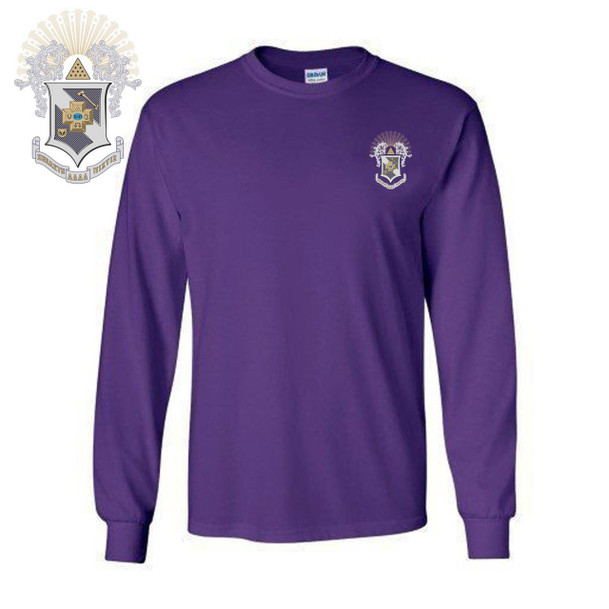  DISCOUNT-Sigma Pi Fraternity Crest - Shield Longsleeve Tee 