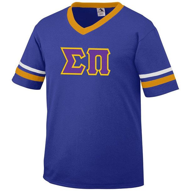 DISCOUNT-Sigma Pi Jersey With Greek Applique Letters