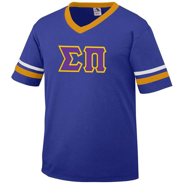  DISCOUNT-Sigma Pi Jersey With Greek Applique Letters 
