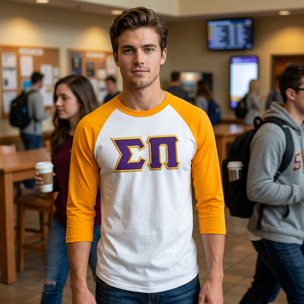 DISCOUNT- Sigma Pi Lettered Raglan T-Shirt