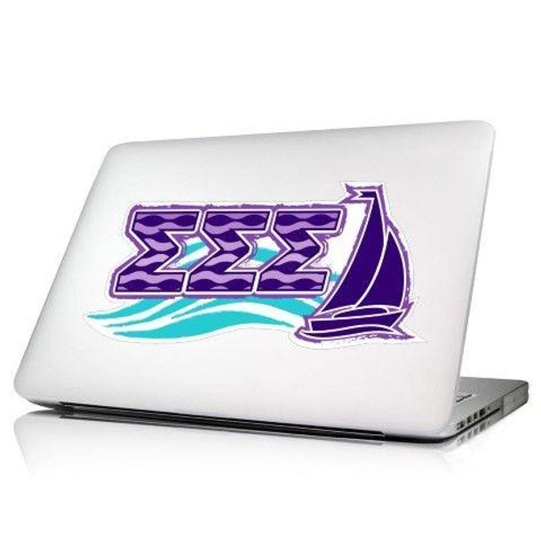 Sorority Shop Sigma Sigma Sigma 10.5 x 4.5 Laptop Skin/Wall Decal 