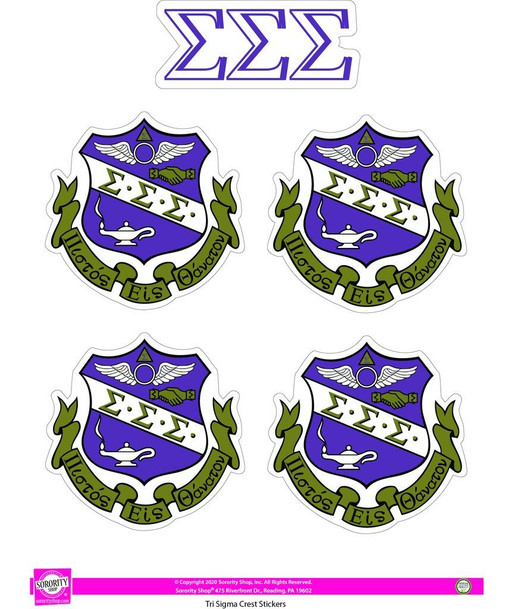 Sigma Sigma Sigma Crest Sticker Sheet