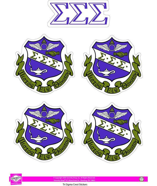 Sorority Shop Sigma Sigma Sigma Crest Sticker Sheet 