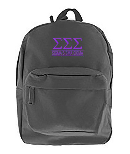 Sigma Sigma Sigma Custom Text Backpack